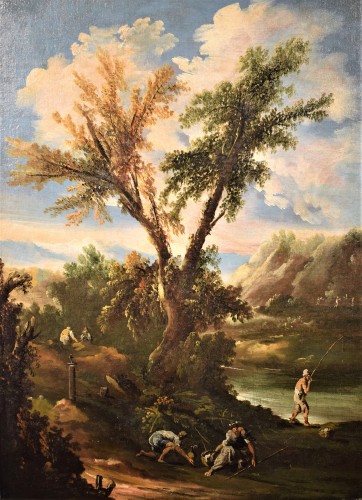 Paintings & Drawings  - Pair of italian landscapes dated 1709  - Antonio Francesco Peruzzini (1643 - 1724)